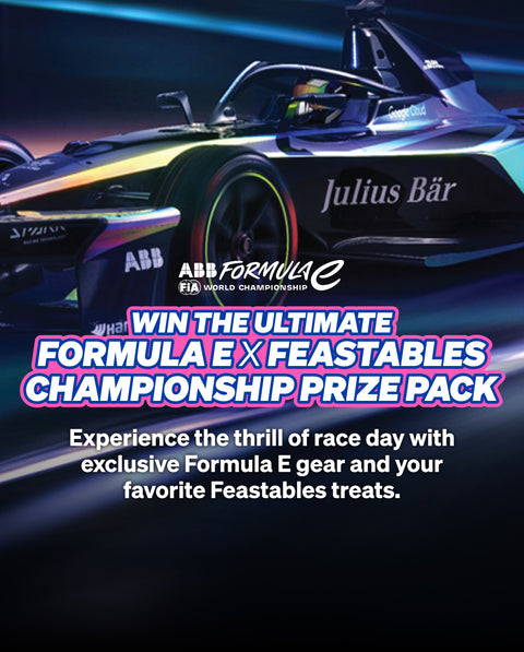 Win the ultimate Formula-E x Feastables Championship Prize Pack! Experience the thrill of race day with exclusive Formula-E gear and your favorite Feastables treats.